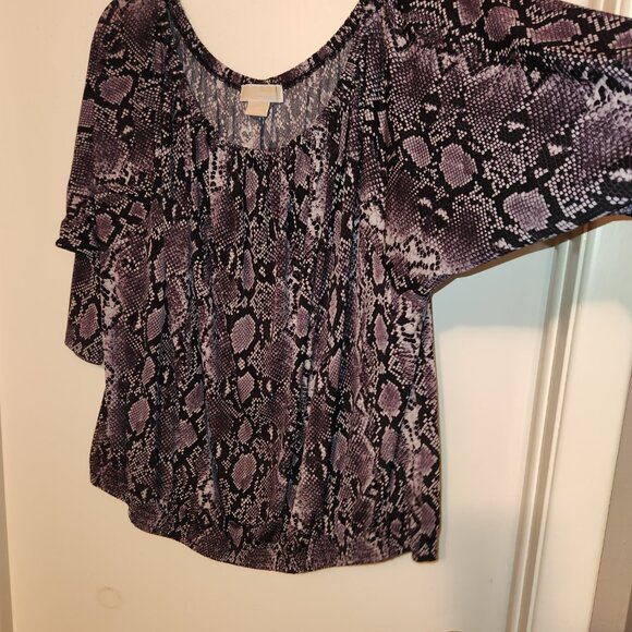 Michael Kors Reptile/Snakeskin Print Top Plus Size 3X - Picture 3 of 4
